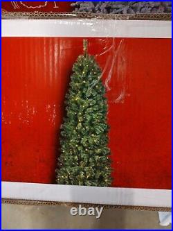 7.5ft. Pre-Lit LED Festive Pine Slim Artificial Christmas Tree NEW FREE SHIPPING 7.5ft. Pre-Lit LED Festive Pine Slim Artificial Christmas Tree NEW FREE SHIPPING