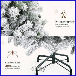 7.5ft Prelit Snow Flocked Artificial Full Christmas Tree with Remote Control