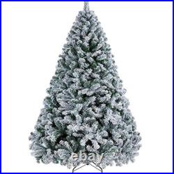 7.5ft Snow Flocked Artificial Christmas Tree With Metal Stand Holiday Decor New 7.5ft Snow Flocked Artificial Christmas Tree With Metal Stand Holiday Decor New