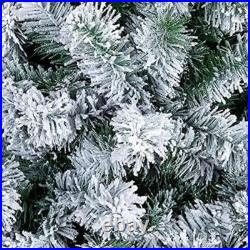7.5ft Snow Flocked Artificial Christmas Tree With Metal Stand Holiday Decor New 7.5ft Snow Flocked Artificial Christmas Tree With Metal Stand Holiday Decor New