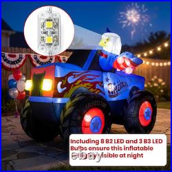 7.8FT Long Gaint Patriotic Independence Day 4Th of July Inflatable Eagle Truck D
