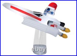7' Christmas Light Inflatable Disney Star Wars R2D2 In X-Wing Fighter Scene Yard