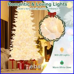 7 FT Artificial Xmas Tree with 1880 PE PVC Branch Tips 900 Warm White LED Lights 7 FT Artificial Xmas Tree with 1880 PE PVC Branch Tips 900 Warm White LED Lights