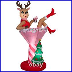 7 FT Christmas Inflatable Reindeer in Cocktail Drink AIRBLOWN LED Outdoor Yard 7 FT Christmas Inflatable Reindeer in Cocktail Drink AIRBLOWN LED Outdoor Yard