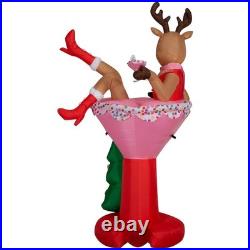 7 FT Christmas Inflatable Reindeer in Cocktail Drink AIRBLOWN LED Outdoor Yard 7 FT Christmas Inflatable Reindeer in Cocktail Drink AIRBLOWN LED Outdoor Yard
