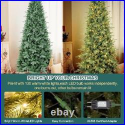 7 FT Prelit Artificial Skinny Christmas Tree with1552 PE&PVC Branch Tips 400 Light 7 FT Prelit Artificial Skinny Christmas Tree with1552 PE&PVC Branch Tips 400 Light