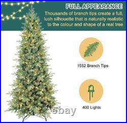 7 FT Prelit Artificial Skinny Christmas Tree with1552 PE&PVC Branch Tips 400 Light 7 FT Prelit Artificial Skinny Christmas Tree with1552 PE&PVC Branch Tips 400 Light