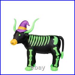 7 FT Skeleton Longhorn Halloween Inflatable LED Lighted Outdoor Yard Decor