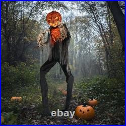 7 Ft Scary Animated Pumpkin Prop Vulture & Owl Skeleton Halloween 2026
