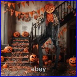 7 Ft Scary Animated Pumpkin Prop Vulture & Owl Skeleton Halloween 2026