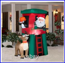 7' Inflatable LED Christmas Hunting Santa in Deer Stand Deluxe Yard Decoration 7' Inflatable LED Christmas Hunting Santa in Deer Stand Deluxe Yard Decoration