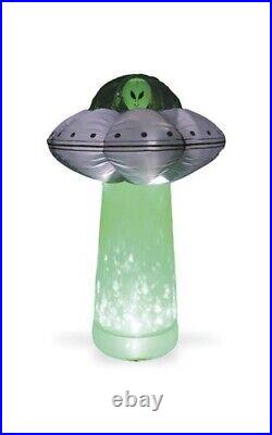 7' Inflatable Spooky Alien UFO with Inferno LED Tractor Beam Yard Halloween Decor 7' Inflatable Spooky Alien UFO with Inferno LED Tractor Beam Yard Halloween Decor