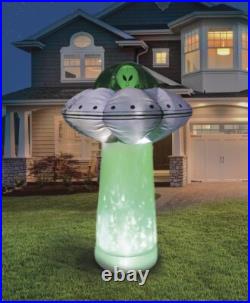 7' Inflatable Spooky Alien UFO with Inferno LED Tractor Beam Yard Halloween Decor 7' Inflatable Spooky Alien UFO with Inferno LED Tractor Beam Yard Halloween Decor