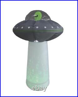 7' Inflatable Spooky Alien UFO with Inferno LED Tractor Beam Yard Halloween Decor 7' Inflatable Spooky Alien UFO with Inferno LED Tractor Beam Yard Halloween Decor