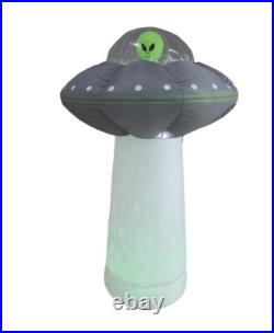7' Inflatable Spooky Alien UFO with Inferno LED Tractor Beam Yard Halloween Decor 7' Inflatable Spooky Alien UFO with Inferno LED Tractor Beam Yard Halloween Decor
