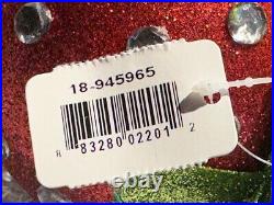 7-PK GLITTER ROUND ORNAMENT CHRISTMAS Red Green Jewel KATHERINES COLLECTION NEW