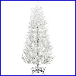 7' Snow Flocked Artificial Christmas Tree with 240 Tip Fir Shape Auto Open