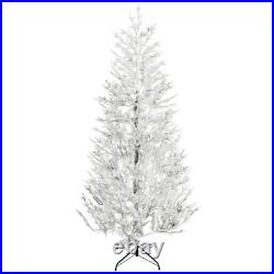 7' Snow Flocked Artificial Christmas Tree with 240 Tip Fir Shape Auto Open
