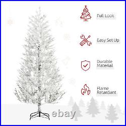 7' Snow Flocked Artificial Christmas Tree with 240 Tip Fir Shape Auto Open