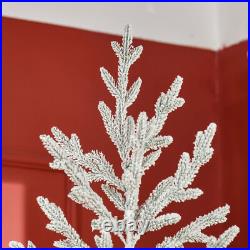 7' Snow Flocked Artificial Christmas Tree with 240 Tip Fir Shape Auto Open