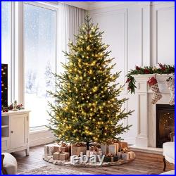 7 ft Alpine Christmas Tree with1115 Full Branch Tips, 340 Warm White LED Lights