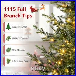 7 ft Alpine Christmas Tree with1115 Full Branch Tips, 340 Warm White LED Lights