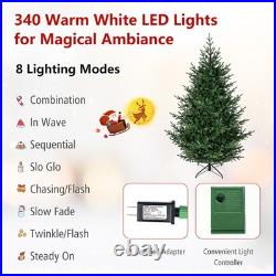 7 ft Alpine Christmas Tree with1115 Full Branch Tips, 340 Warm White LED Lights