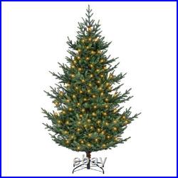7 ft Alpine Christmas Tree with1115 Full Branch Tips, 340 Warm White LED Lights
