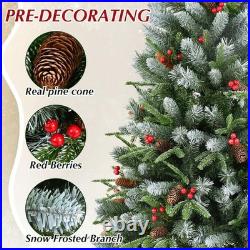 7 ft Prelit Artificial Christmas Tree Snow Frosted Xmas Tree with 450 light