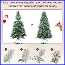 7 ft Prelit Artificial Christmas Tree Snow Frosted Xmas Tree with 450 light