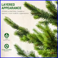 7ft Artificial Sparse Cedar Christmas Tree with LED Lights 7ft Artificial Sparse Cedar Christmas Tree with LED Lights