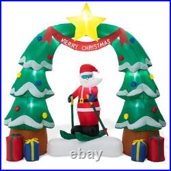 7ft Christmas Inflatable Decorations Santa Skiing Under Tree Arch Decors with 7ft Christmas Inflatable Decorations Santa Skiing Under Tree Arch Decors with