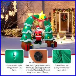 7ft Christmas Inflatable Decorations Santa Skiing Under Tree Arch Decors with 7ft Christmas Inflatable Decorations Santa Skiing Under Tree Arch Decors with