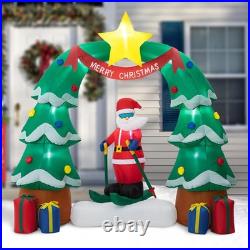 7ft Christmas Inflatable Decorations Santa Skiing Under Tree Arch Decors with 7ft Christmas Inflatable Decorations Santa Skiing Under Tree Arch Decors with