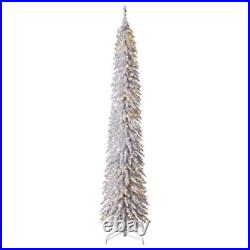 7ft Christmas Tree Pre-Lit Tinsel Holiday Decor Skinny Design 150 LED Lights New 7ft Christmas Tree Pre-Lit Tinsel Holiday Decor Skinny Design 150 LED Lights New