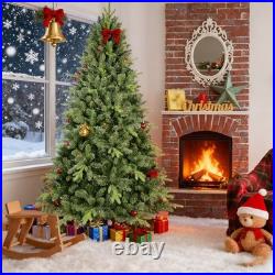 7ft Green Spruce Realistic Artificial Christmas Tree with Stand 1816 PE&PVC Tips