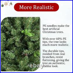 7ft Green Spruce Realistic Artificial Christmas Tree with Stand 1816 PE&PVC Tips