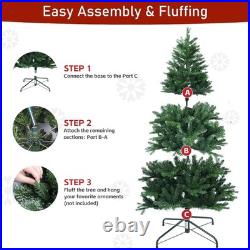 7ft Green Spruce Realistic Artificial Christmas Tree with Stand 1816 PE&PVC Tips