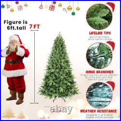 7ft Green Spruce Realistic Artificial Christmas Tree with Stand 1816 PE&PVC Tips