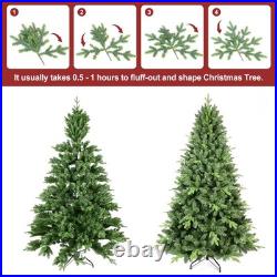 7ft Green Spruce Realistic Artificial Christmas Tree with Stand 1816 PE&PVC Tips