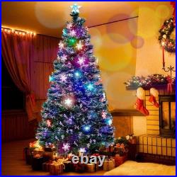 7ft Multicolor Pre-Lit Christmas Tree with Sturdy Metal Base for Holiday Cheer