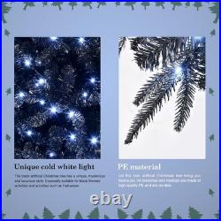 7ft Prelit Artificial Black Christmas Tree Halloween &1916 Branch Tip &450 Light