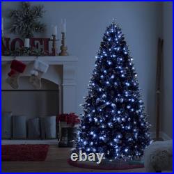 7ft Prelit Artificial Black Christmas Tree Halloween &1916 Branch Tip &450 Light