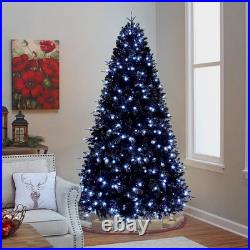 7ft Prelit Artificial Black Christmas Tree Halloween &1916 Branch Tip &450 Light