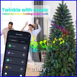 7ft Prelit Artificial Christmas Tree & App-Controlled Multi-Color 400LRGB lights
