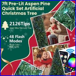 7ft Prelit Artificial Christmas Tree & App-Controlled Multi-Color 400LRGB lights 7ft Prelit Artificial Christmas Tree & App-Controlled Multi-Color 400LRGB lights