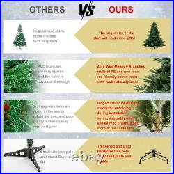 7ft Unlit Artificial Christmas Tree Spruce Xmas Tree with 2257 Tip Foldable Base