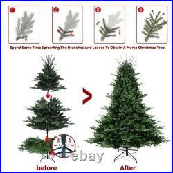 7ft Unlit Artificial Christmas Tree Spruce Xmas Tree with 2257 Tip Foldable Base