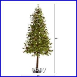 7ft. Wyoming Alpine Artificial Christmas Tree with 200 Clear Multifunction LE