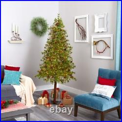 7ft. Wyoming Alpine Artificial Christmas Tree with 200 Clear Multifunction LE